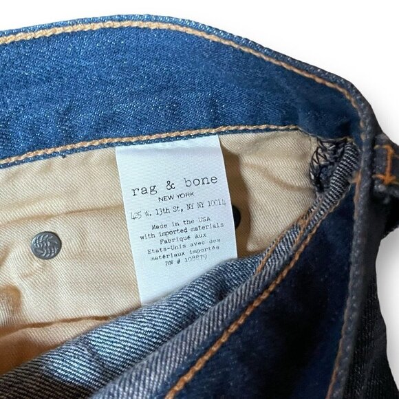 Rag & Bone Womens X Boyfriend Jeans Sz 26 Doris Wash Distressed Raw Hem Cropped - Picture 11 of 12